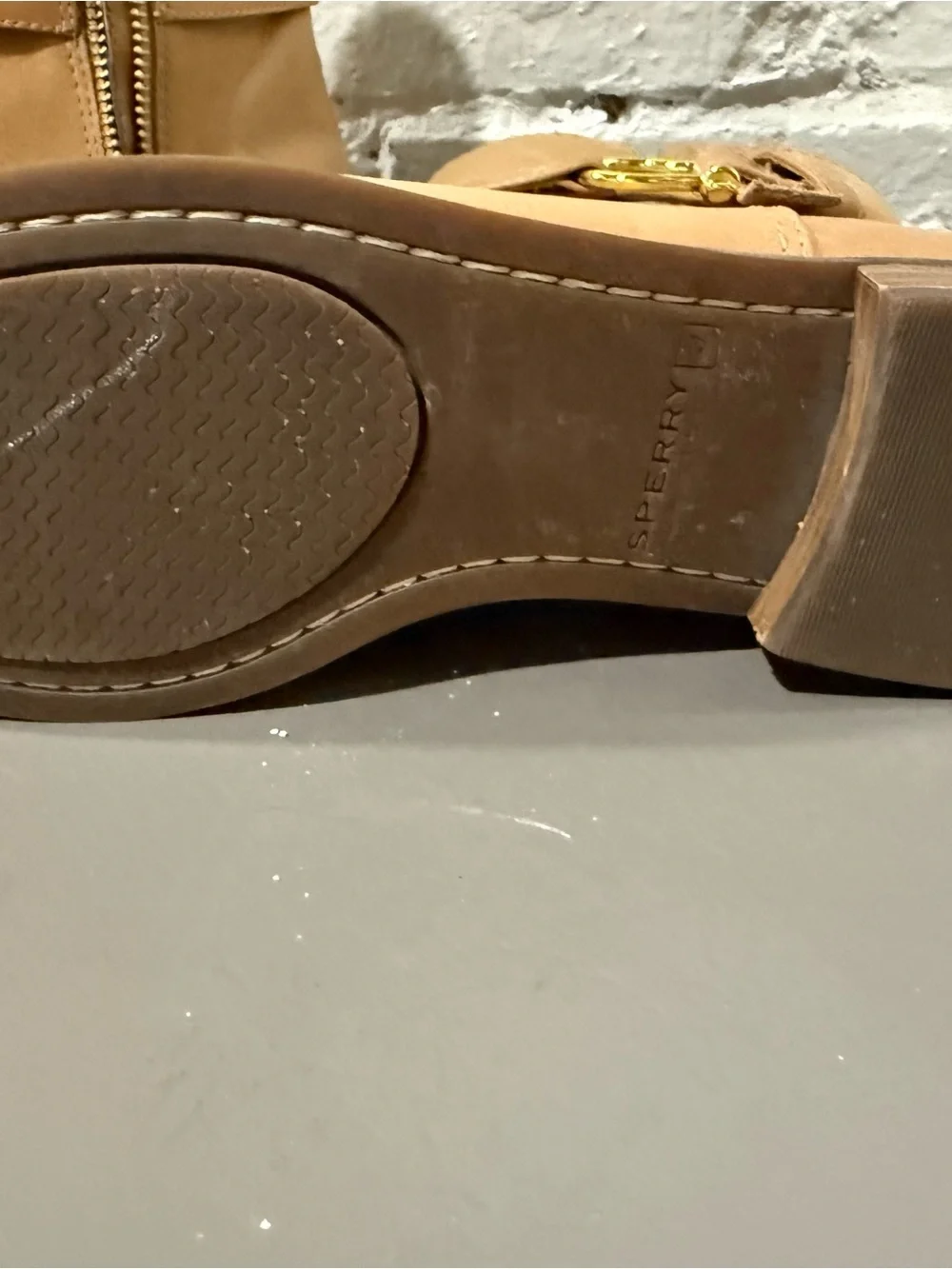 NWOT Sperry Tan Leather Clinton Ankle Booties